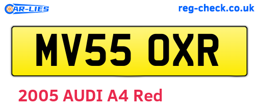 MV55OXR are the vehicle registration plates.