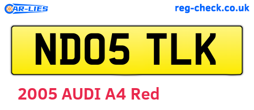 ND05TLK are the vehicle registration plates.