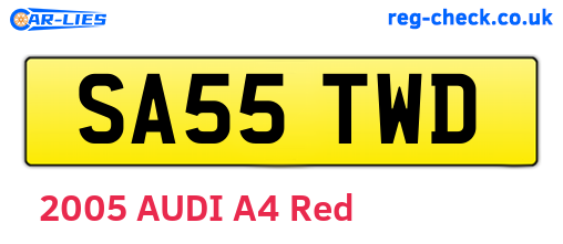 SA55TWD are the vehicle registration plates.