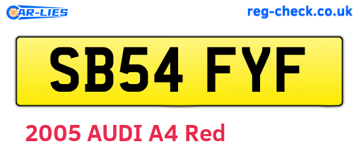 SB54FYF are the vehicle registration plates.