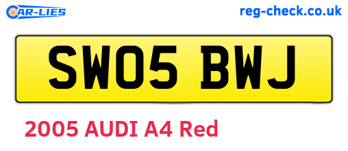 SW05BWJ are the vehicle registration plates.