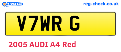 V7WRG are the vehicle registration plates.