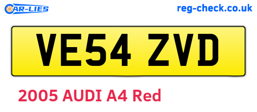 VE54ZVD are the vehicle registration plates.