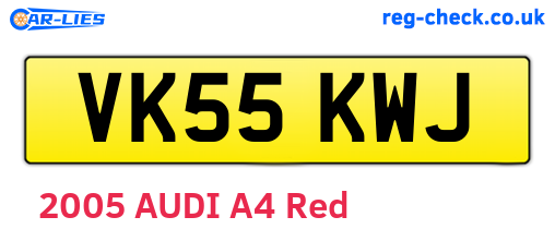 VK55KWJ are the vehicle registration plates.