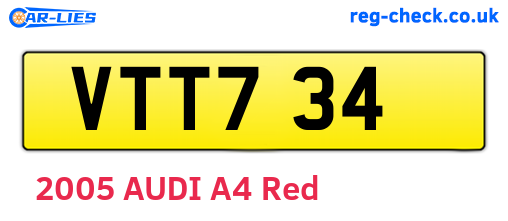 VTT734 are the vehicle registration plates.