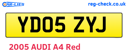 YD05ZYJ are the vehicle registration plates.