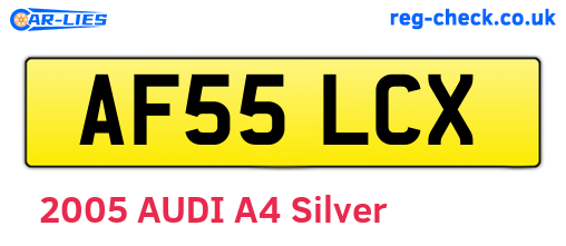 AF55LCX are the vehicle registration plates.