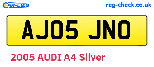 AJ05JNO are the vehicle registration plates.