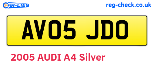 AV05JDO are the vehicle registration plates.