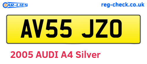 AV55JZO are the vehicle registration plates.
