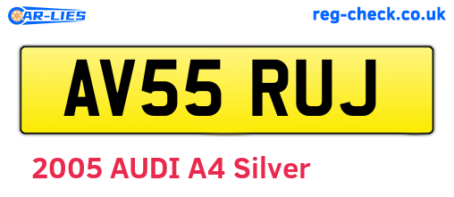 AV55RUJ are the vehicle registration plates.