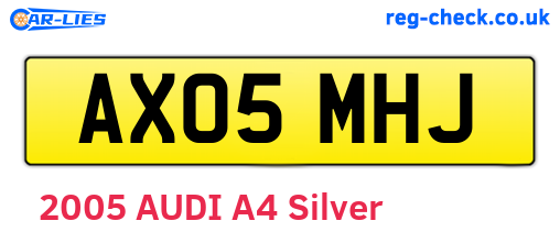 AX05MHJ are the vehicle registration plates.