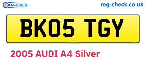 BK05TGY are the vehicle registration plates.