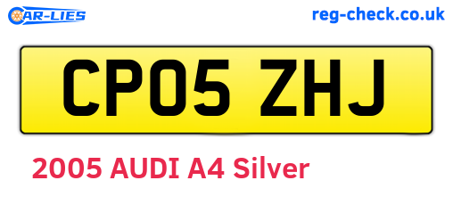 CP05ZHJ are the vehicle registration plates.