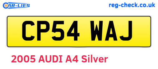 CP54WAJ are the vehicle registration plates.