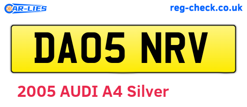 DA05NRV are the vehicle registration plates.