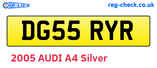 DG55RYR are the vehicle registration plates.