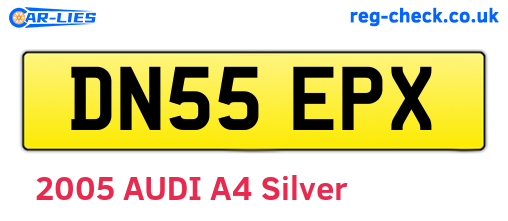 DN55EPX are the vehicle registration plates.