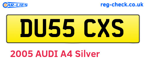DU55CXS are the vehicle registration plates.