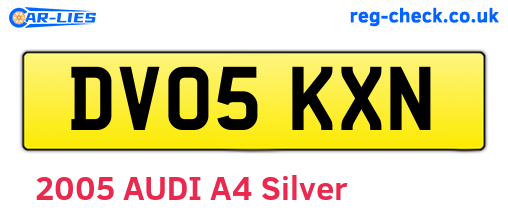 DV05KXN are the vehicle registration plates.