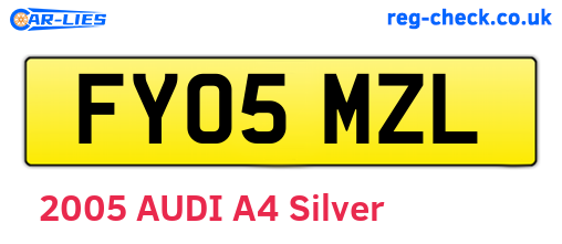 FY05MZL are the vehicle registration plates.