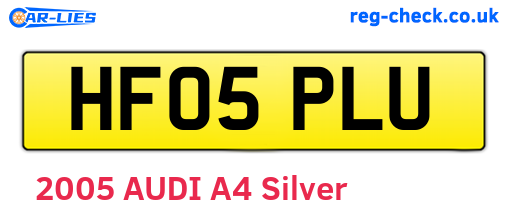 HF05PLU are the vehicle registration plates.