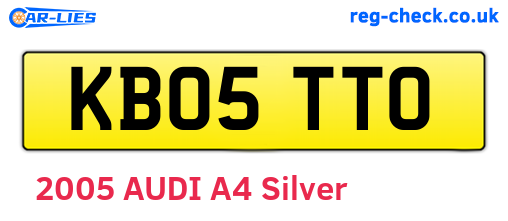 KB05TTO are the vehicle registration plates.