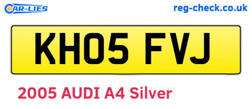 KH05FVJ are the vehicle registration plates.