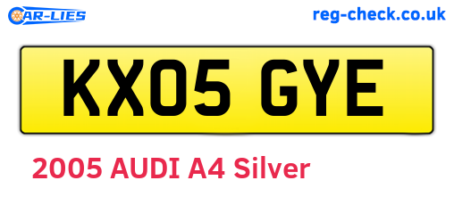 KX05GYE are the vehicle registration plates.