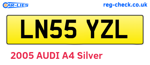 LN55YZL are the vehicle registration plates.