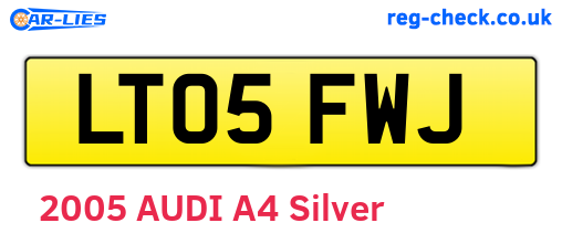LT05FWJ are the vehicle registration plates.