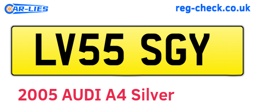 LV55SGY are the vehicle registration plates.