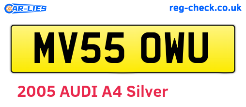 MV55OWU are the vehicle registration plates.