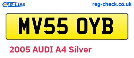 MV55OYB are the vehicle registration plates.