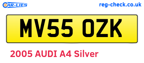 MV55OZK are the vehicle registration plates.