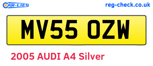 MV55OZW are the vehicle registration plates.