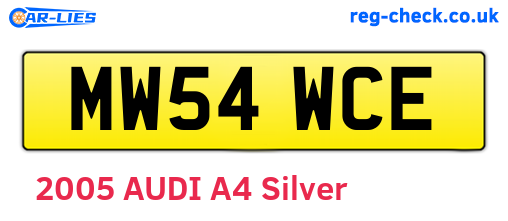 MW54WCE are the vehicle registration plates.