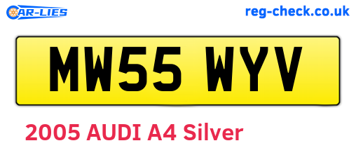 MW55WYV are the vehicle registration plates.