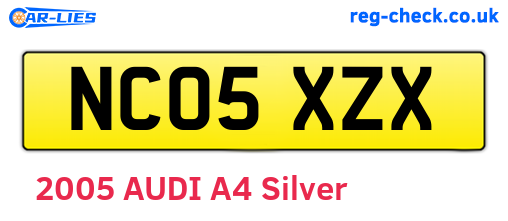 NC05XZX are the vehicle registration plates.