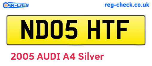 ND05HTF are the vehicle registration plates.
