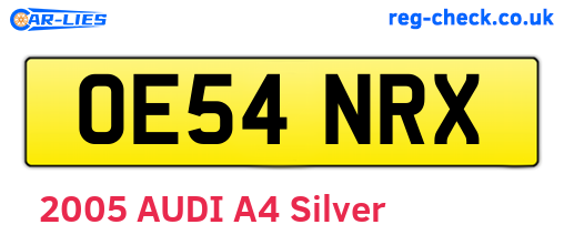 OE54NRX are the vehicle registration plates.