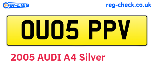 OU05PPV are the vehicle registration plates.