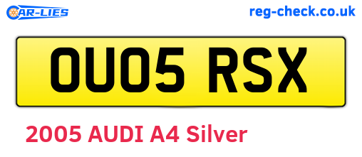 OU05RSX are the vehicle registration plates.