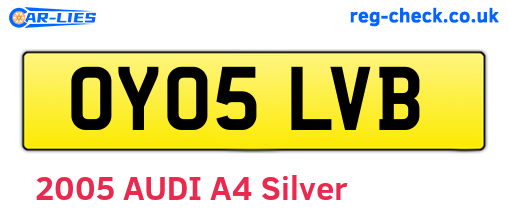 OY05LVB are the vehicle registration plates.