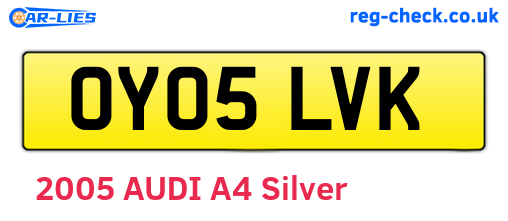 OY05LVK are the vehicle registration plates.