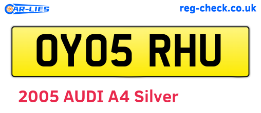 OY05RHU are the vehicle registration plates.