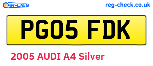 PG05FDK are the vehicle registration plates.