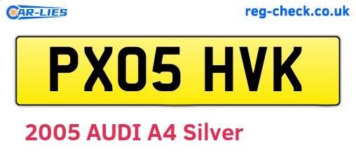 PX05HVK are the vehicle registration plates.