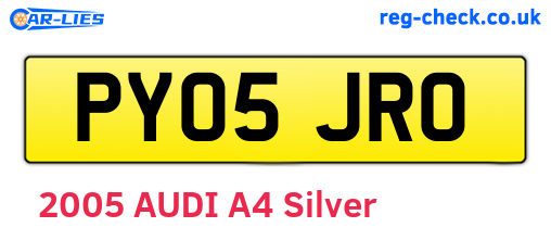 PY05JRO are the vehicle registration plates.