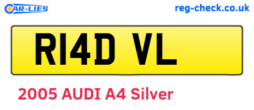 R14DVL are the vehicle registration plates.